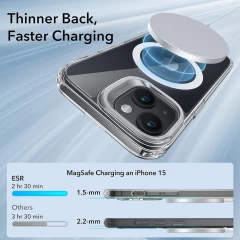 Husa pentru iPhone 15 - ESR Classic Hybrid HaloLock Kickstand - Clear transparenta