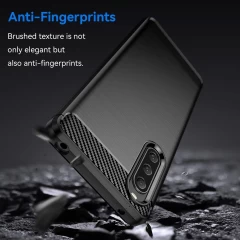 Husa pentru Sony Xperia 10 V - Techsuit Carbon Silicone - Black Negru