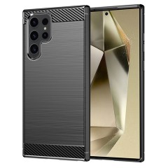 Husa pentru Samsung Galaxy S24 Ultra - Techsuit Carbon Silicone - Black
