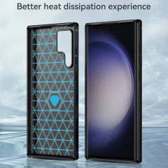 Husa pentru Samsung Galaxy S24 Ultra - Techsuit Carbon Silicone - Black Negru