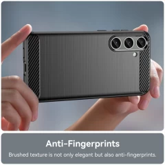 Husa pentru Samsung Galaxy S24 Plus - Techsuit Carbon Silicone - Black Negru
