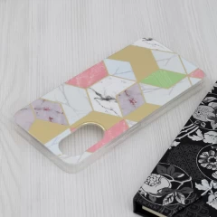 Husa pentru Oppo A17 - Techsuit Marble Series - Purple Hex Mov