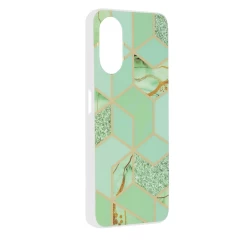 Husa pentru Oppo A17 - Techsuit Marble Series - Green Hex Verde