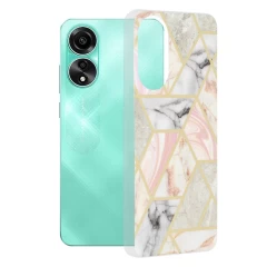 Husa pentru Oppo A78 4G - Techsuit Marble Series - Mary Berry Nude Roz 