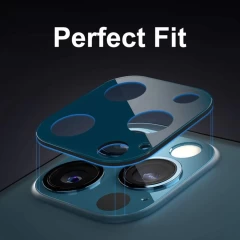 Folie Camera pentru iPhone 12 Pro Max - Techsuit Full Camera Glass - Black Negru