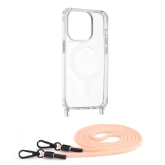 Husa pentru iPhone 14 Pro - Techsuit Acrylic MagSafe Crossbody - Pink Roz