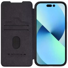 Husa pentru iPhone 15 - Nillkin QIN Leather Case - Black Negru