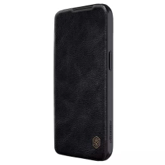 Husa pentru iPhone 15 Plus - Nillkin QIN Leather Case - Black Negru