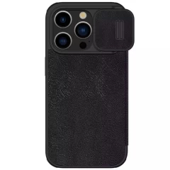 Husa pentru iPhone 15 Pro Max - Nillkin QIN Pro Leather Case - Black Negru
