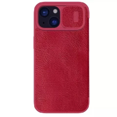 Husa pentru iPhone 15 - Nillkin QIN Leather Case - Red Rosu