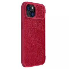 Husa pentru iPhone 15 - Nillkin QIN Leather Case - Red Rosu