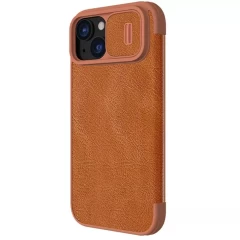 Husa pentru iPhone 15 - Nillkin QIN Leather Case - Brown Maro