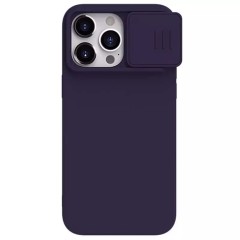 Husa pentru iPhone 15 Pro Max - Nillkin CamShield Silky MagSafe Silicone - Dark Night Purple