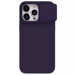 Husa pentru iPhone 15 Pro Max - Nillkin CamShield Silky MagSafe Silicone - Star Grey violet 