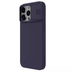 Husa pentru iPhone 15 Pro Max - Nillkin CamShield Silky MagSafe Silicone - Dark Night Purple violet