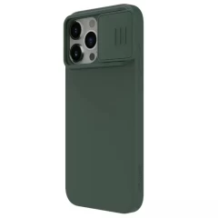 Husa pentru iPhone 15 Pro Max - Nillkin CamShield Silky MagSafe Silicone - Foggy Green Verde Inchis