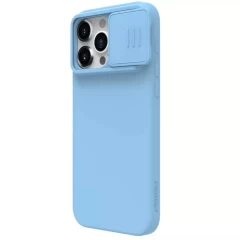 Husa pentru iPhone 15 Pro Max - Nillkin CamShield Silky MagSafe Silicone - Haze Blue Bleu