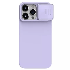 Husa pentru iPhone 15 Pro Max - Nillkin CamShield Silky MagSafe Silicone - Star Grey Mov 