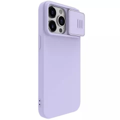 Husa pentru iPhone 15 Pro Max - Nillkin CamShield Silky MagSafe Silicone - Misty Purple Mov
