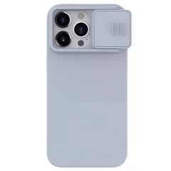 Husa pentru iPhone 15 Pro Max - Nillkin CamShield Silky MagSafe Silicone - Haze Blue Gri 