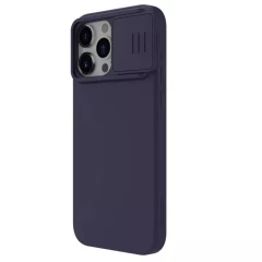 Husa pentru iPhone 15 Pro - Nillkin CamShield Silky MagSafe Silicone - Dark Night Purple violet