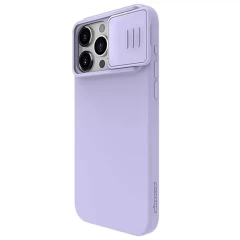 Husa pentru iPhone 15 Pro - Nillkin CamShield Silky MagSafe Silicone - Misty Purple Mov