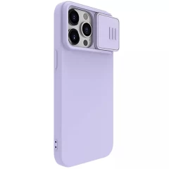 Husa pentru iPhone 15 Pro - Nillkin CamShield Silky MagSafe Silicone - Misty Purple Mov