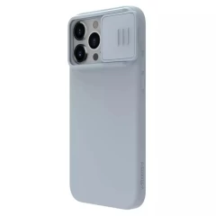 Husa pentru iPhone 15 Pro - Nillkin CamShield Silky MagSafe Silicone - Star Grey Gri