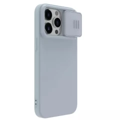 Husa pentru iPhone 15 Pro - Nillkin CamShield Silky MagSafe Silicone - Star Grey Gri