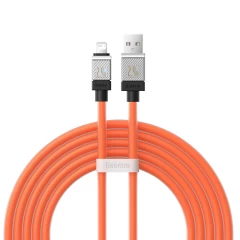 Cablu de Date USB la Lightning Fast Charging, 2.4A, 2m - Baseus CoolPlay Series (CAKW000507) - Orange Portocaliu