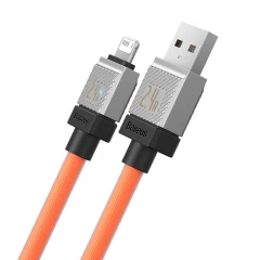 Cablu de Date USB la Lightning Fast Charging, 2.4A, 2m - Baseus CoolPlay Series (CAKW000507) - Orange Portocaliu