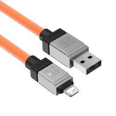 Cablu de Date USB la Lightning Fast Charging, 2.4A, 2m - Baseus CoolPlay Series (CAKW000507) - Orange Portocaliu