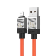 Cablu de Date USB la Lightning Fast Charging, 2.4A, 2m - Baseus CoolPlay Series (CAKW000507) - Orange Portocaliu