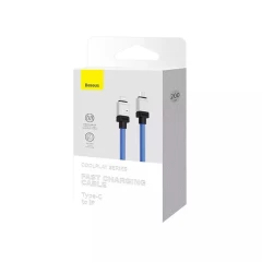 Cablu de Date USB-C la Lightning Fast Charging, 20W, 2m - Baseus CoolPlay Series (CAKW000103) - Blue Albastru