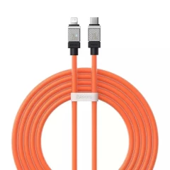 Cablu de Date USB-C la Lightning Fast Charging, 20W, 2m - Baseus CoolPlay Series (CAKW000107) - Orange Portocaliu