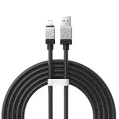 Cablu de Date USB la Lightning Fast Charging, 2.4A, 2m - Baseus CoolPlay Series (CAKW000501) - Black Negru