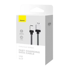 Cablu de Date USB la Lightning Fast Charging, 2.4A, 2m - Baseus CoolPlay Series (CAKW000501) - Black Negru