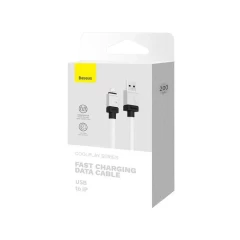 Cablu de Date USB la Lightning Fast Charging, 2.4A, 2m - Baseus CoolPlay Series (CAKW000502) - White Alb