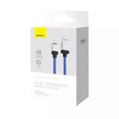 Cablu de Date USB la Type-C Super Fast Charging PD100W, 2m - Baseus CoolPlay Series (CAKW000703) - Blue Albastru