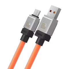 Cablu de Date USB to Type-C Super Fast Charging PD100W, 2m - Baseus CoolPlay Series (CAKW000707) - Orange Portocaliu