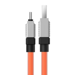 Cablu de Date USB to Type-C Super Fast Charging PD100W, 2m - Baseus CoolPlay Series (CAKW000707) - Orange Portocaliu