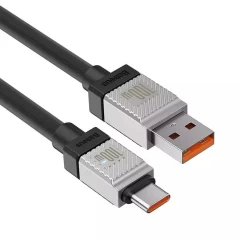 Cablu de Date USB la Type-C Super Fast Charging PD100W, 2m - Baseus CoolPlay Series (CAKW000701) - Black Negru