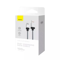 Cablu de Date USB la Type-C Super Fast Charging PD100W, 2m - Baseus CoolPlay Series (CAKW000701) - Black Negru