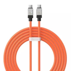 Cablu de Date Type-C la Type-C Super Fast Charging PD100W, 2m - Baseus CoolPlay Series (CAKW000307) - Orange Portocaliu