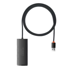 Hub USB to 4x USB3.0, Type-C, 1m - Baseus Lite Series (WKQX030101) - Black Negru