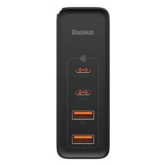 Incarcator 2x USB-C PD 100W, 2x USB-A QC3.0 with Cable Type-C to Type-C - Baseus (CCGAN2P-L01) - Black Negru