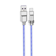 Cablu USB to Type-C PD100W, 1m - Hoco Crystal (U113) - Blue Albastru