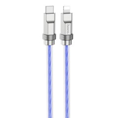 Cablu Type-C la Lightning 20W, 1m - Hoco Crystal (U113) - Blue