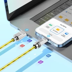 Cablu USB la Lightning, 2.4A, 1m - Hoco Crystal (U113) - Blue Albastru