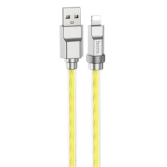 Cablu USB la Lightning, 2.4A, 1m - Hoco Crystal (U113) - Gold Auriu